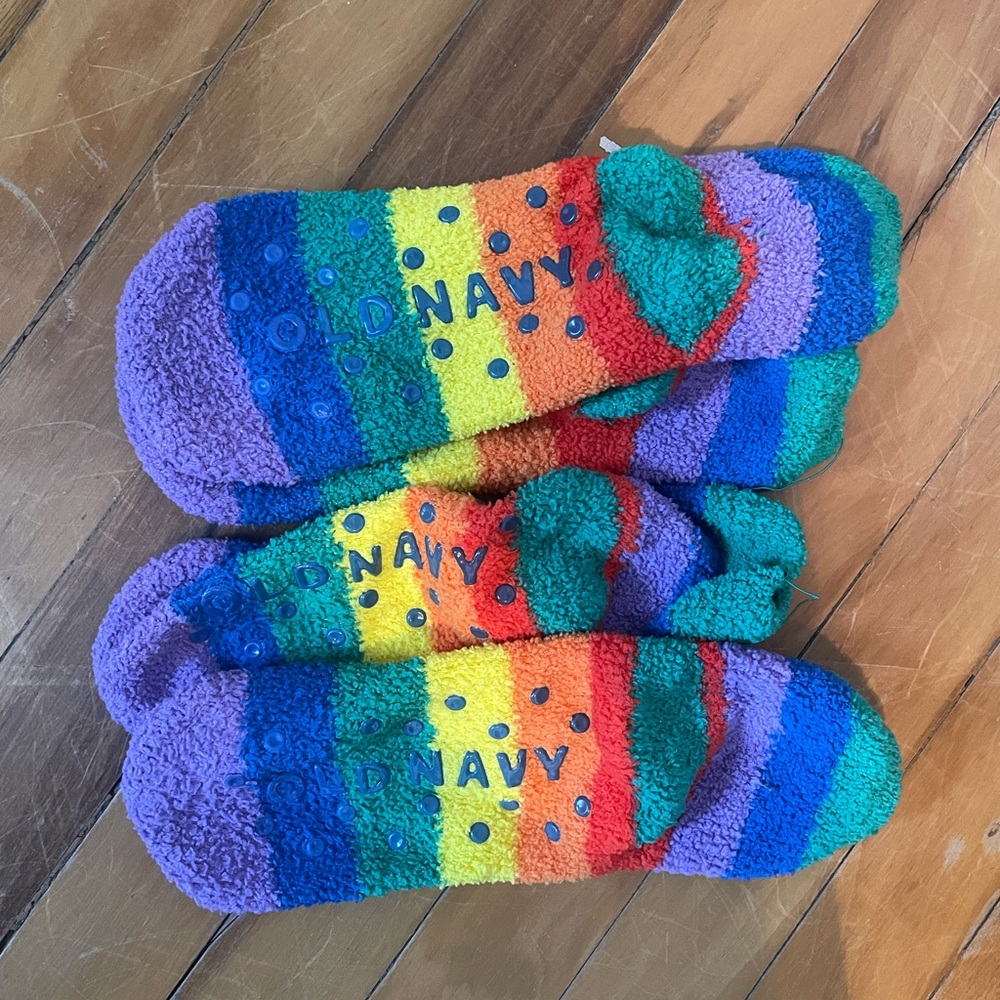 Old Navy Rainbow Pride Fuzzy Socks - 2 Pairs - One Size